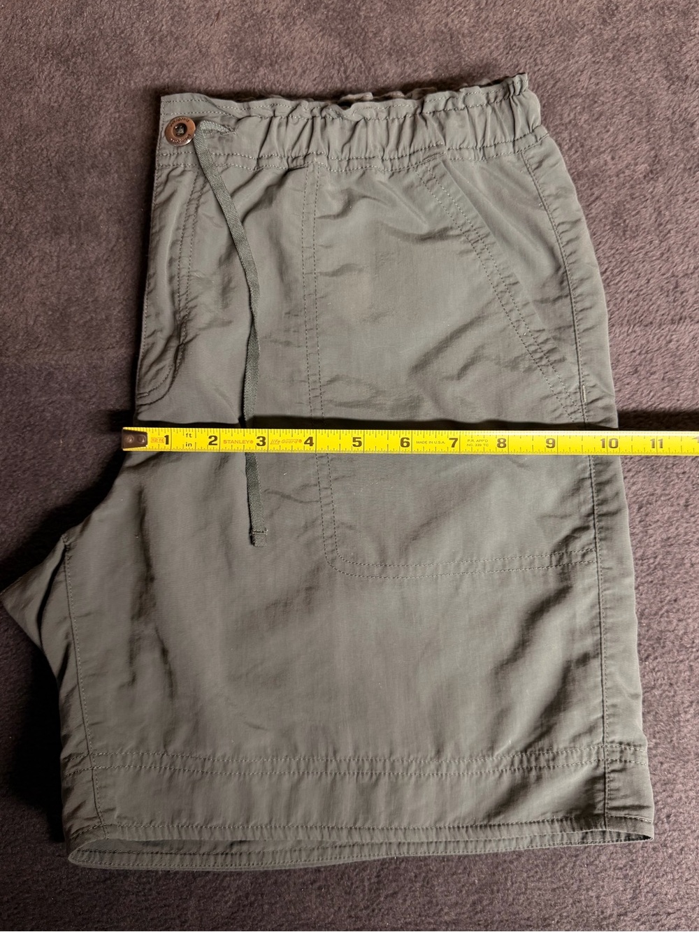 Patagonia Olive Green Elastic Waist Athletic Shorts - Picture 7 of 10